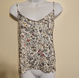 H&M Floral Prairie Spagetti Strap Tank Top Colorful Cottagecore Medium